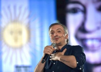 Máximo Kirchner en el acto homenaje a Néstor Kirchner (Foto: La Cámpora)